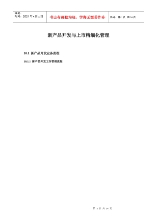 新产品开发与上市精细化管理