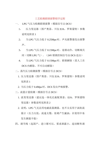 锅炉油改气(LPG)工艺联锁报警程序过程