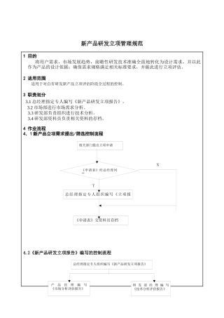 新产品研发立项管理规范