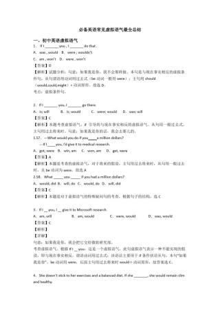 常见虚拟语气最全总结
