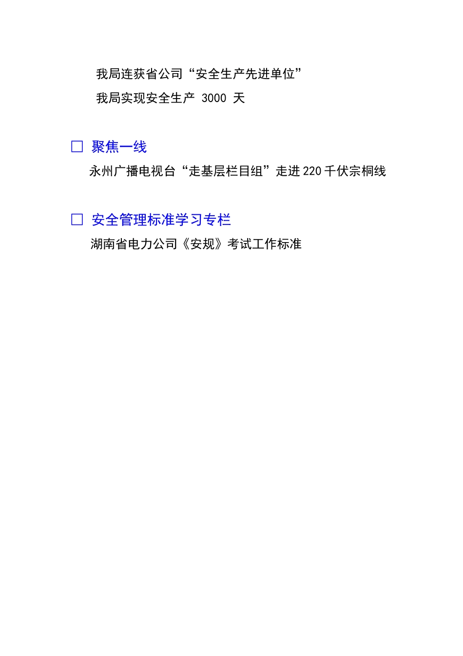 永州电业局“安全年”暨“深化反违章、实现无违章”活动简报(第1期_第2页