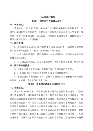 石油钻井100安全经验分享案例