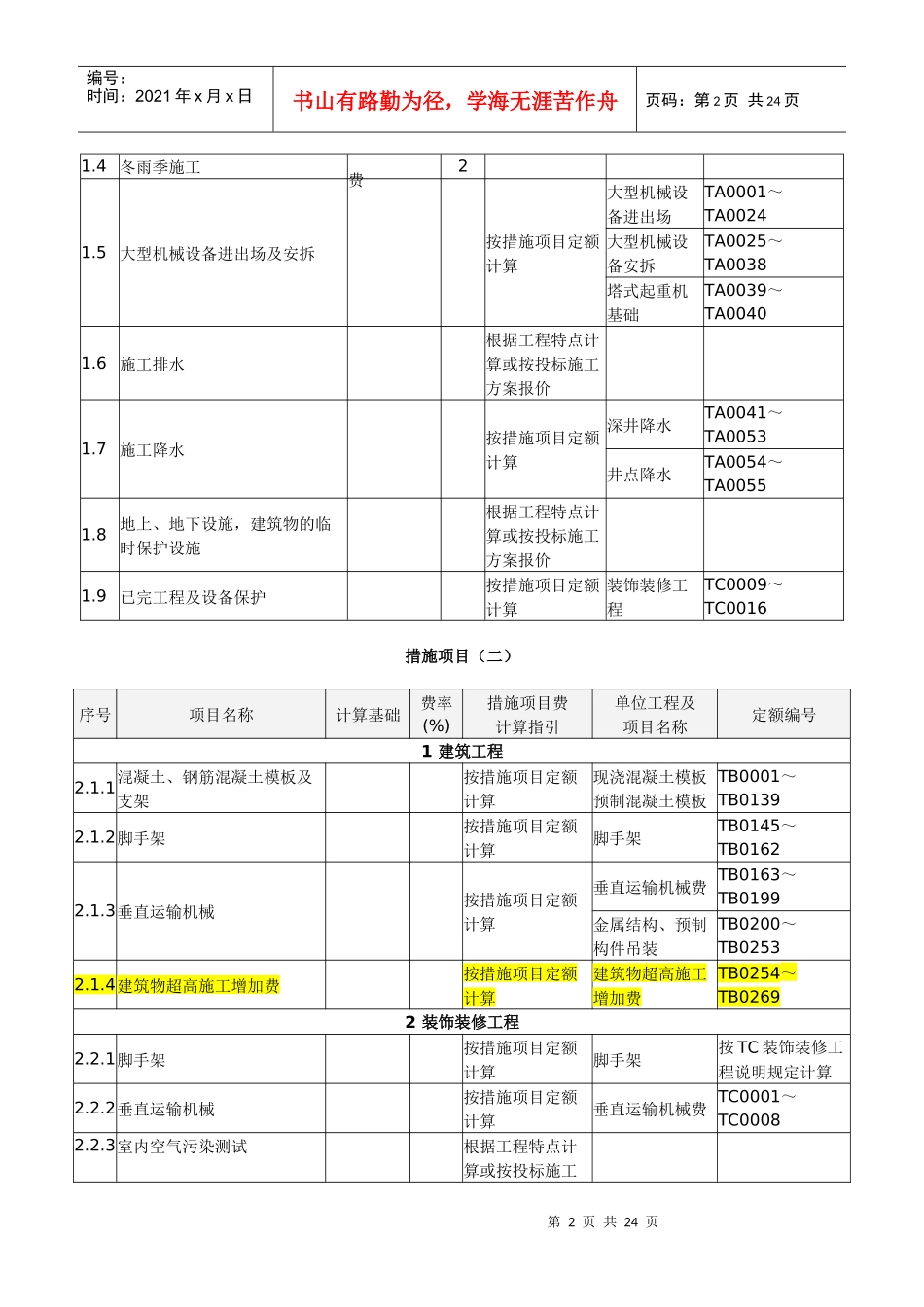 措施费项目 Microsoft Word 文档_第2页