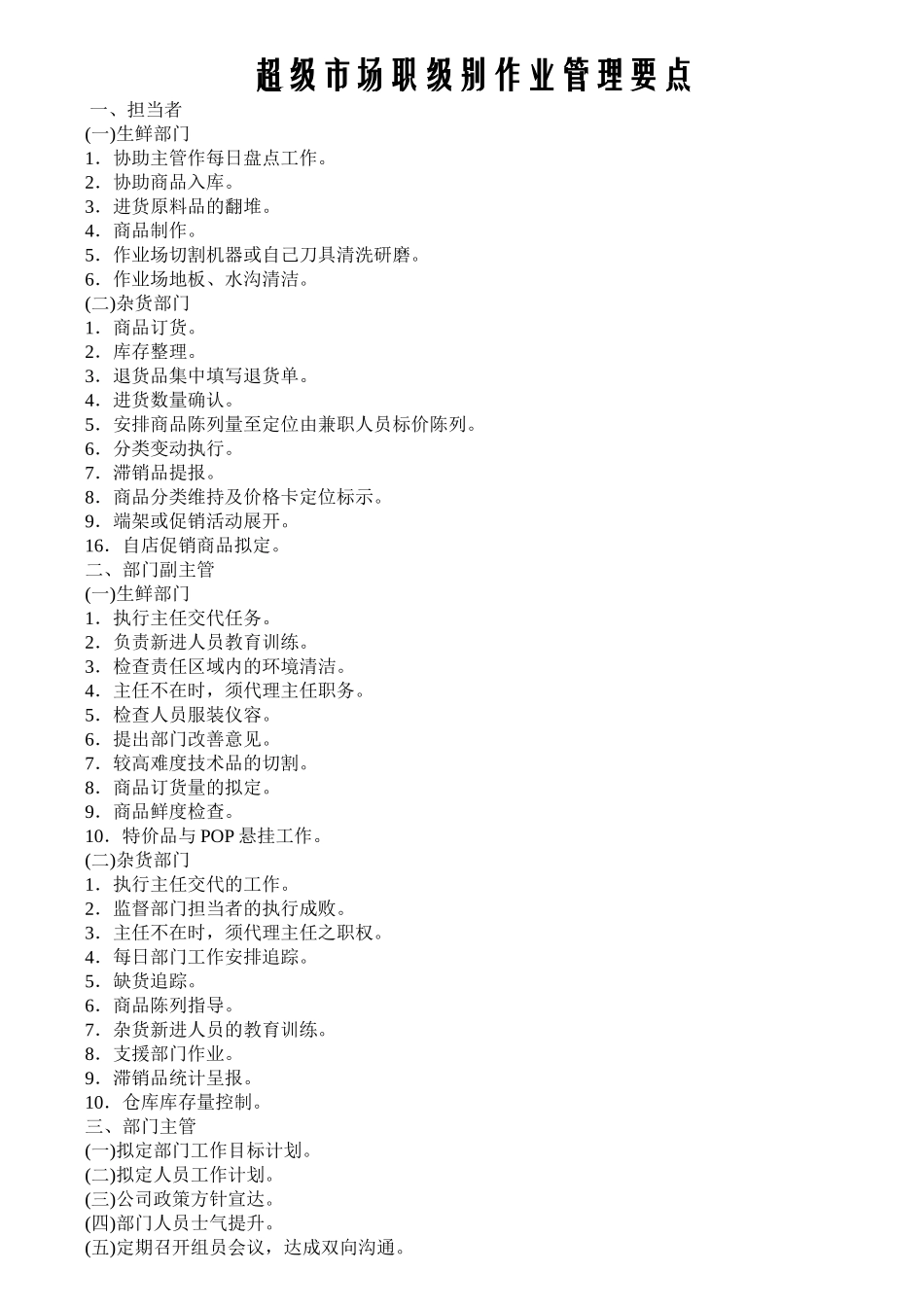 超级市场职级别作业管理要点_第1页