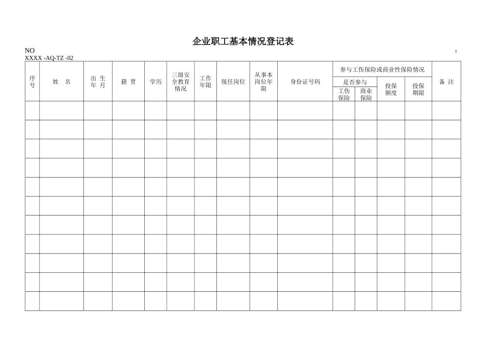 安全生产标准化所有记录表格格式共66种_第2页