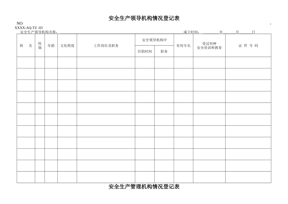安全生产标准化所有记录表格格式共66种_第3页