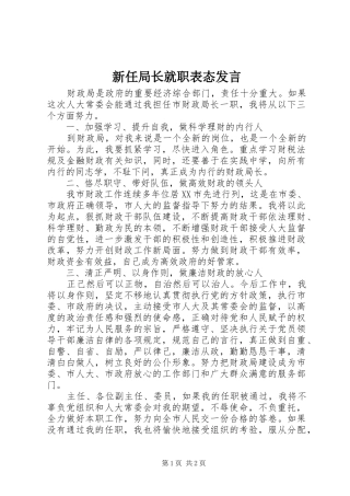 新任局长就职表态发言稿 (2)