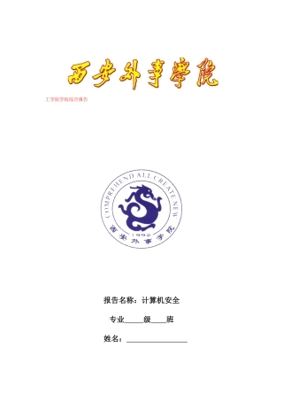 计算机网络安全设计报告