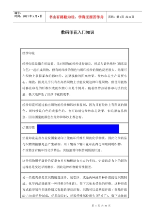 数码印花入门知识