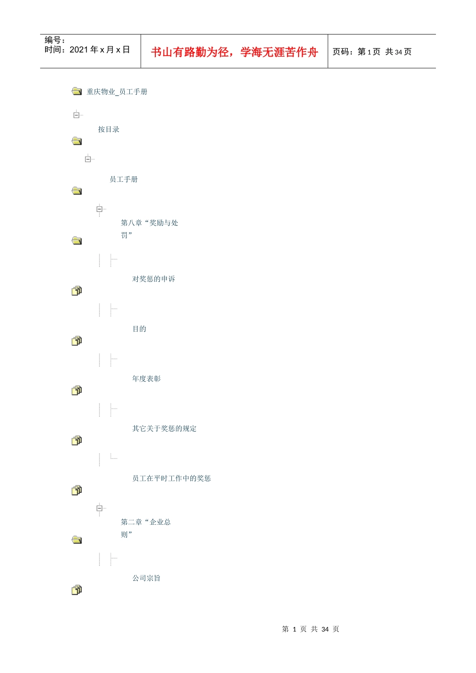 新某地产物业管理有限公司员工手册_第1页