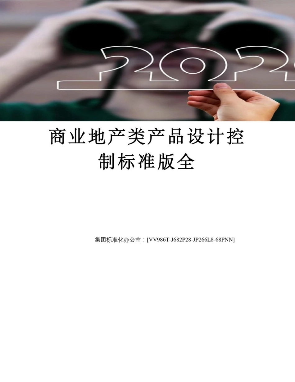 商业地产类产品设计控制标准版全完整版_第1页