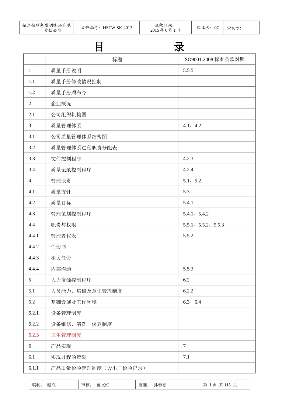 新型调味品有限责任公司质量手册_第2页