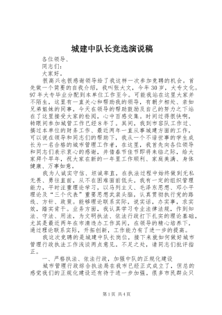 城建中队长竞选演说 (3)