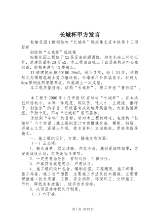 长城杯甲方发言稿