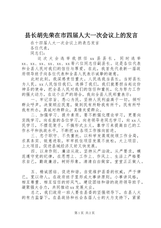 县长胡先荣在市四届人大一次会议上的发言稿 (3)