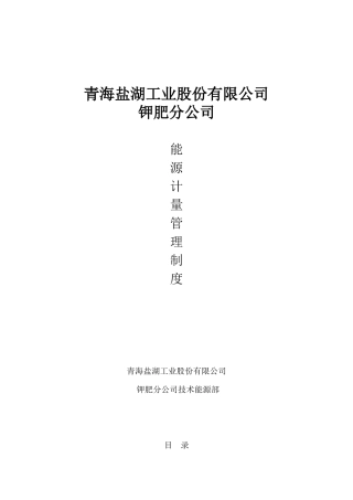 新能源计量管理制度