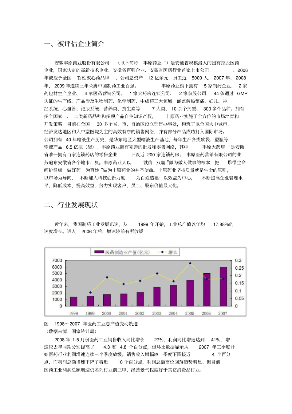 安徽丰原药业企业价值评估案例分析教学提纲_第2页