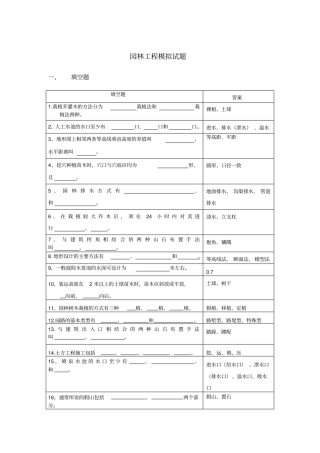 园林工程模拟试题之一