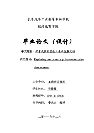 探求我国民营企业未来发展之路1