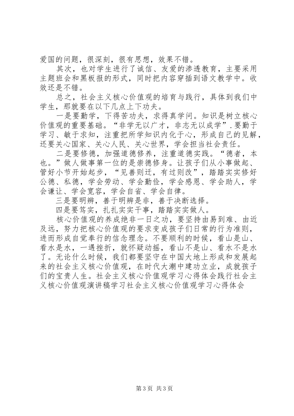 社会主义核心价值观发言_第3页