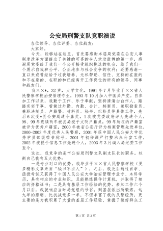 公安局刑警支队竟职演说稿 (2)