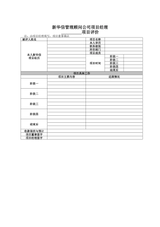 新华信项目经理评价表