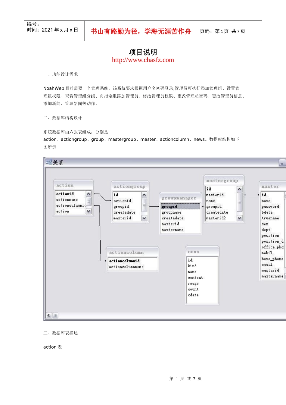 数据库结构设计项目说明_第1页