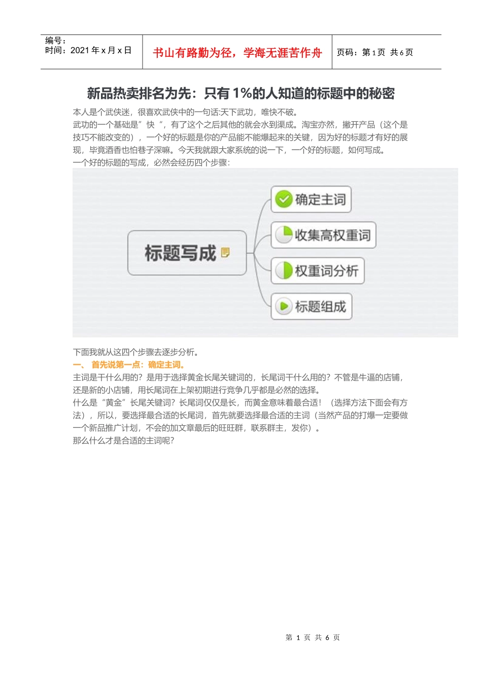 新品热卖排名为先只有1的人知道的标题中的秘密（DOC8页）_第1页