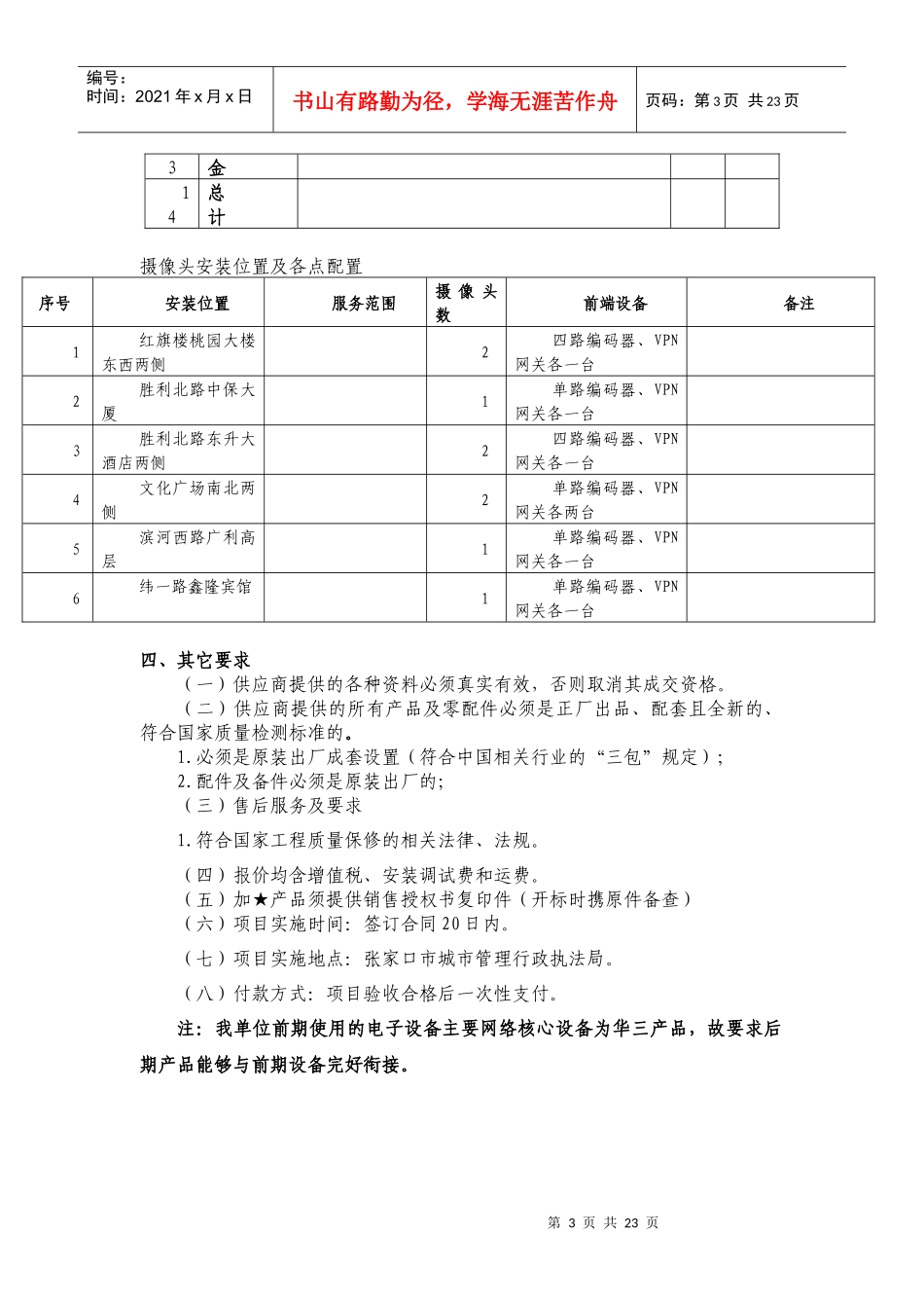 数字监控项目政府采购进行竞争性谈判_第3页