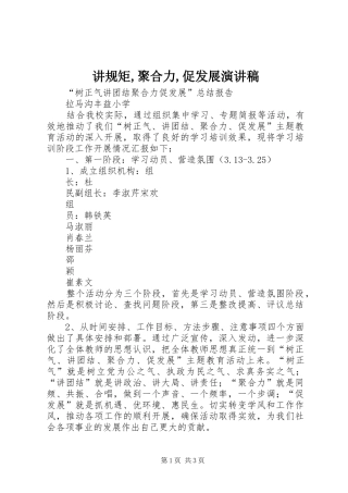 讲规矩,聚合力,促发展演讲稿 (4)