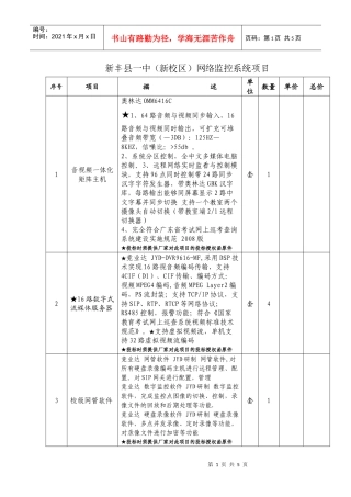 新丰县一中(新校区)网络监控系统项目