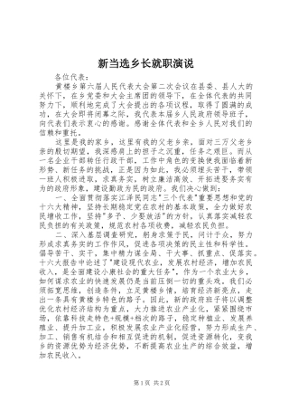 新当选乡长就职演说稿 (3)