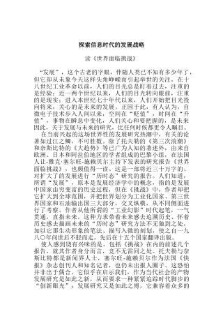探索信息时代的发展战略(doc 8页)