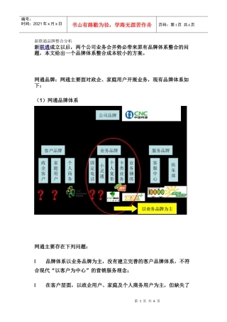 新联通品牌整合分析