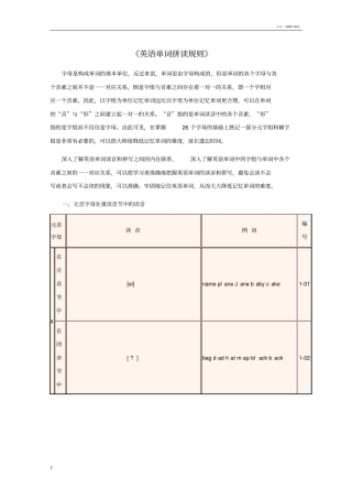 初学英语单词拼读规则