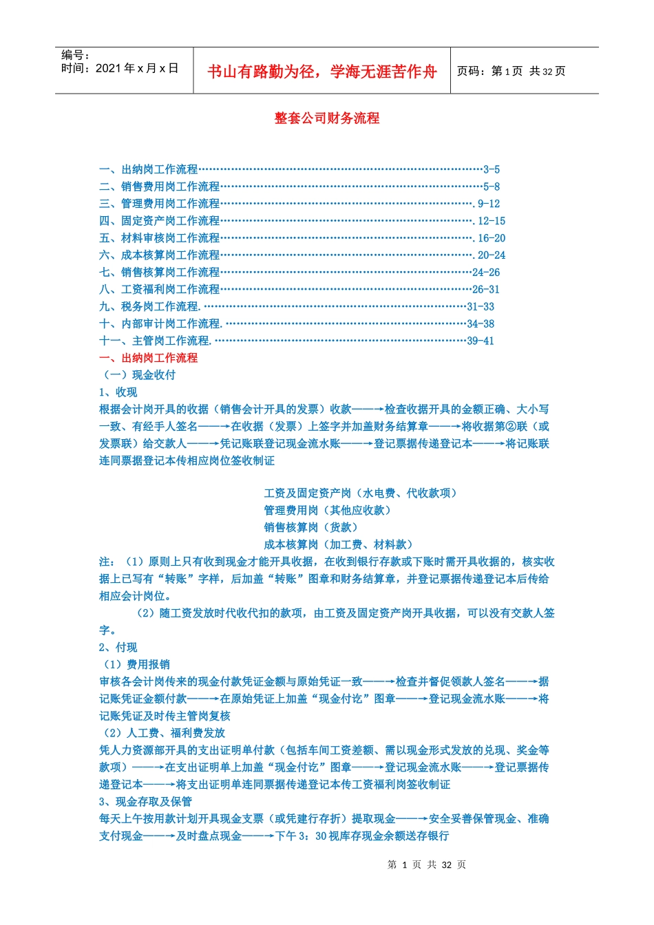 整套公司财务流程_第1页