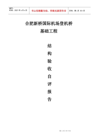 新桥机场工程竣工自评报告1111