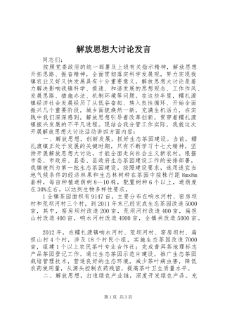 解放思想大讨论发言稿 (3)