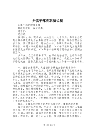 乡镇干部竞职演说 (3)