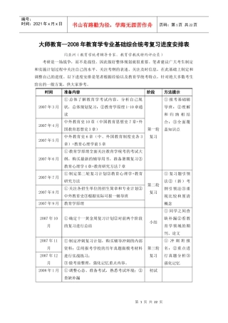 教育学专业基础综合复习规划及应试策略