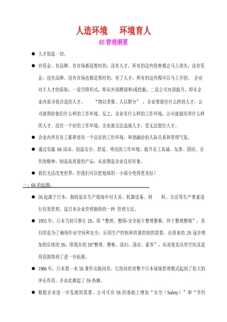 人造环境 环境育人-6S纲要