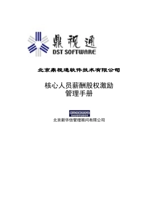 新华信-鼎视通核心人员薪酬股权激励管理手册