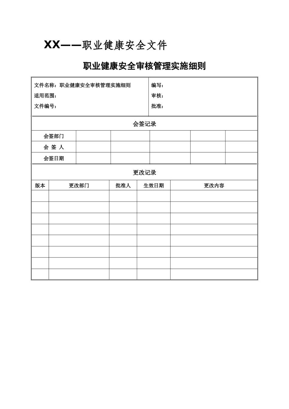 职业健康安全审核管理实施细则_第1页