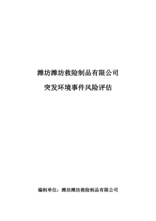 救险制品风险评估