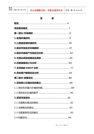 新余圣德时代广场项目策划报告