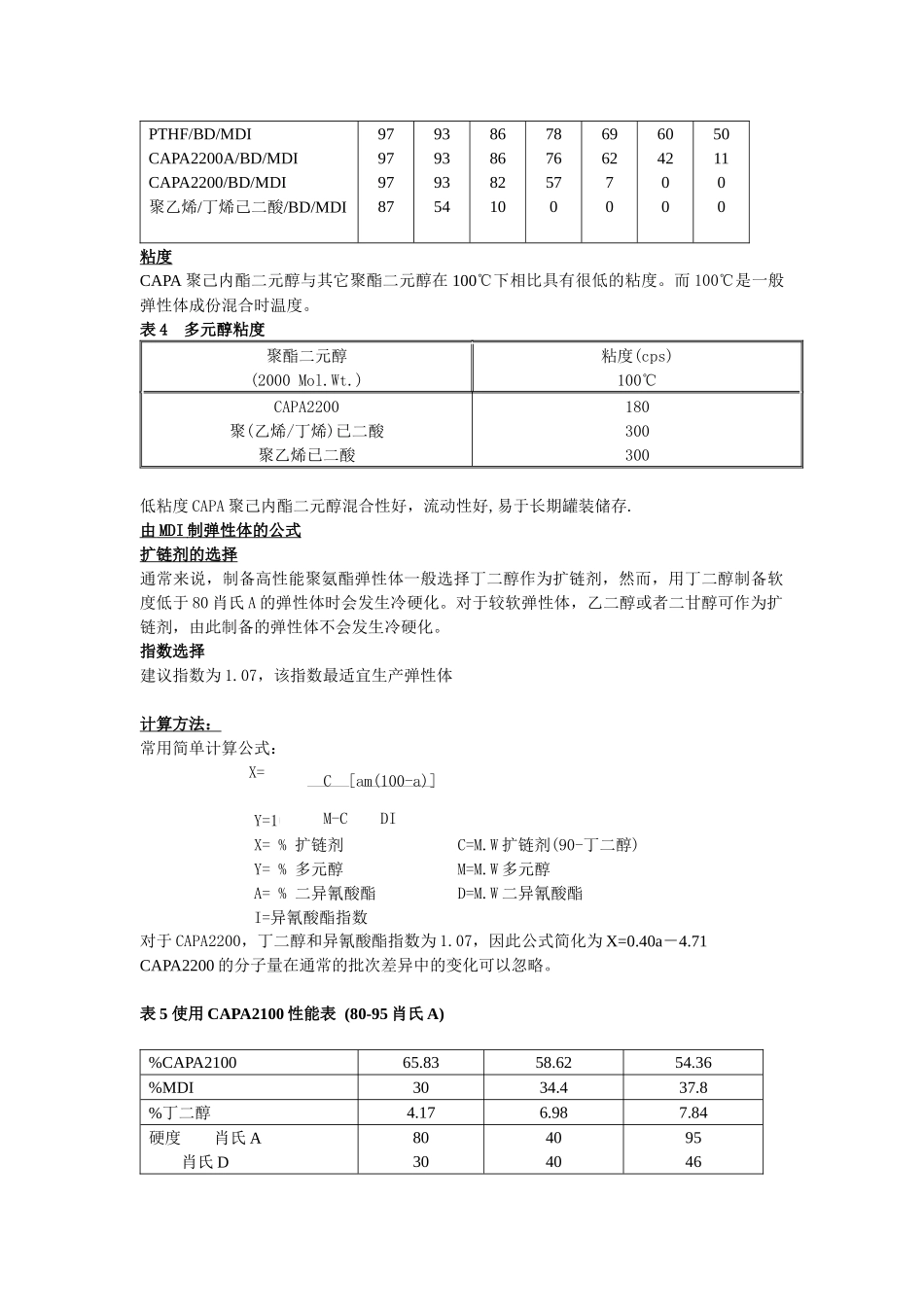 使用聚已内酯二元醇与MDI生产浇注型弹性_第2页