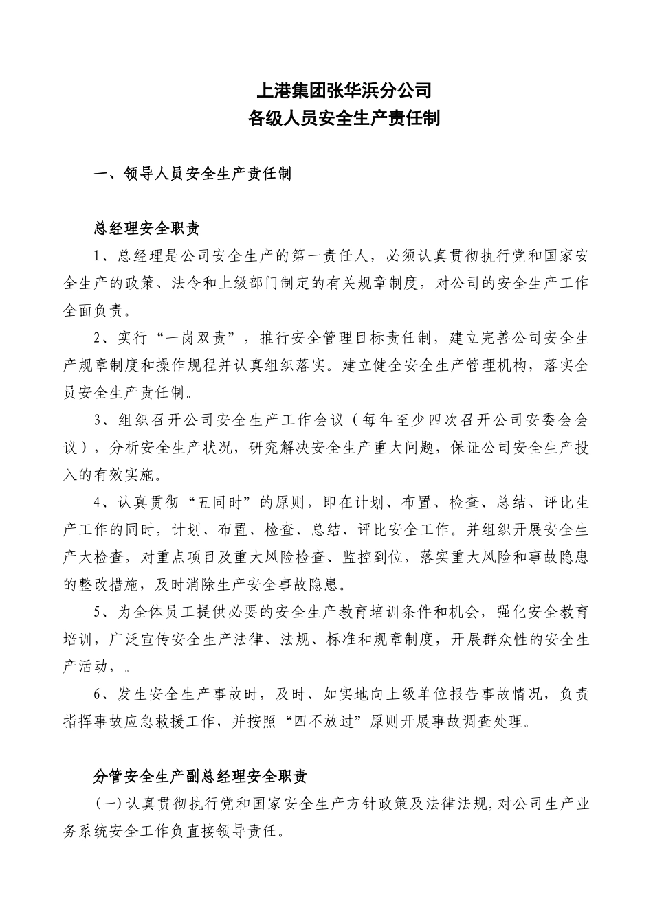 各级人员安全生产责任制（47页）_第1页