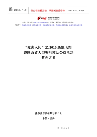 整形美容活动策划案例之爱满人间活动策划案例
