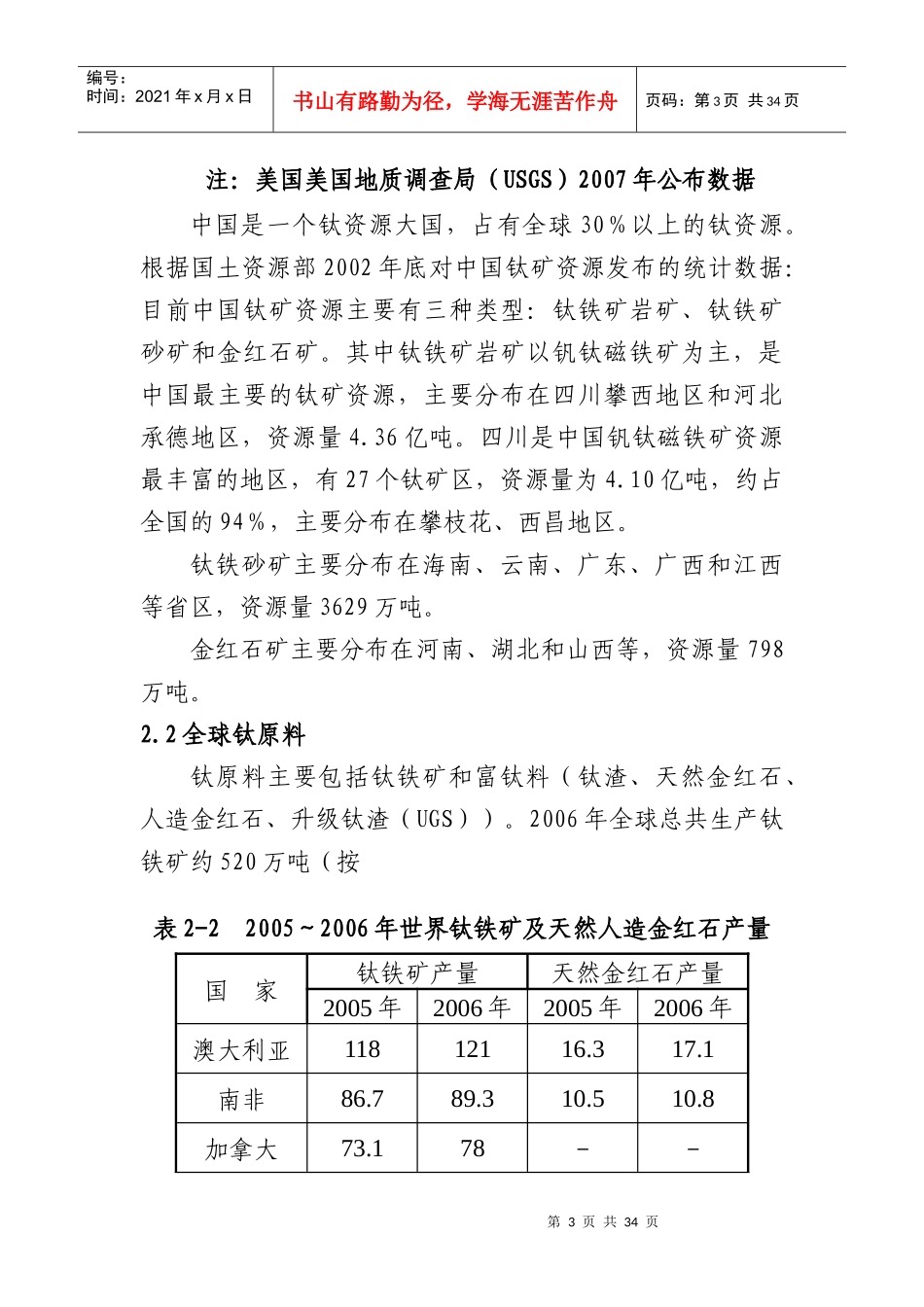 攀枝花钛产业发展现状及其对策分析_第3页