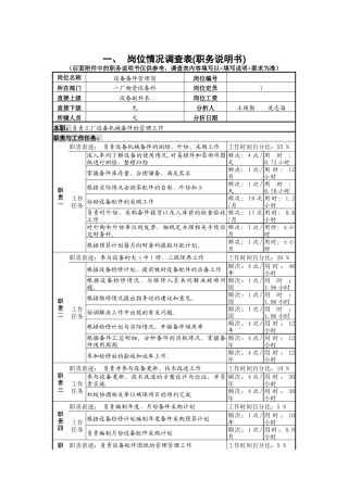 设备备件管理岗